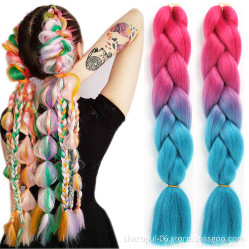 synthetic Hair extension ombre hair crochet braids jumbo braiding hair